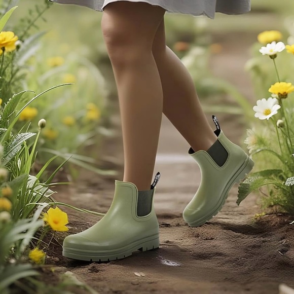 Short Waterproof Ankle Rubber Garden Rainboots for Mud Gardening Yard Farm Sz 7 - Picture 4 of 8